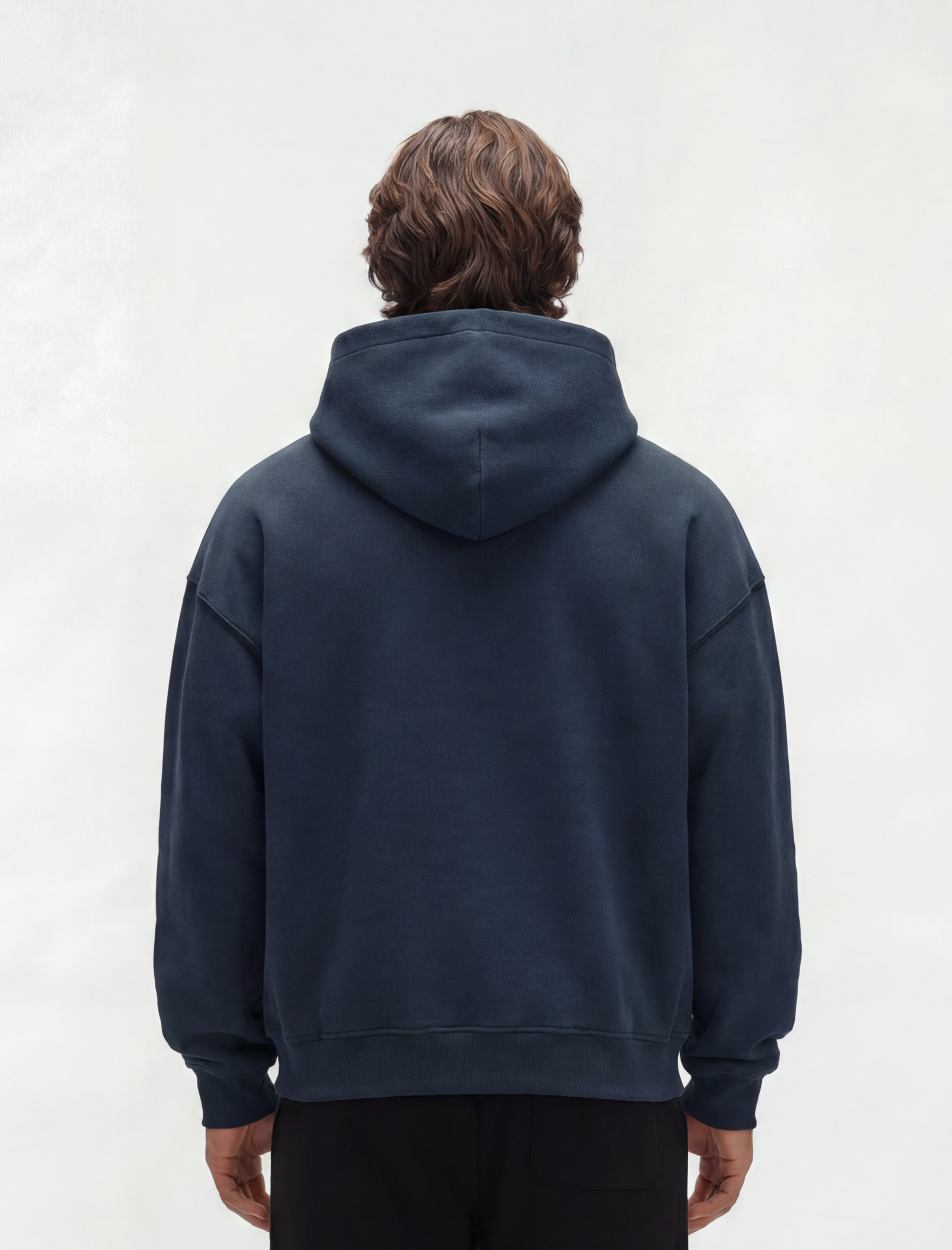 HERCXLES Swoosh Hoodie - Navy Blue model back